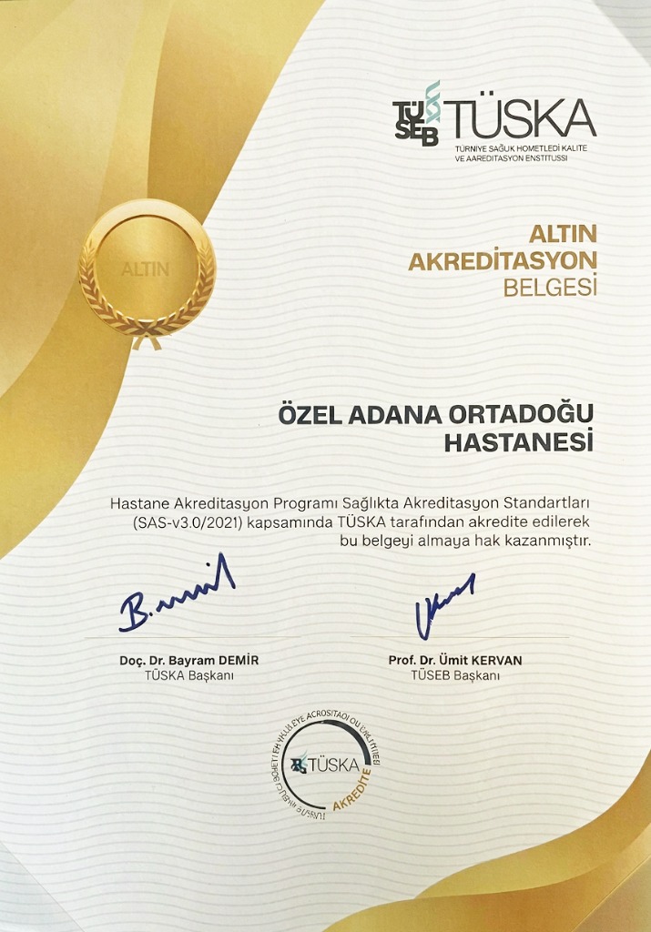 TÜSKA SAS Altın Akreditasyon Belgesi